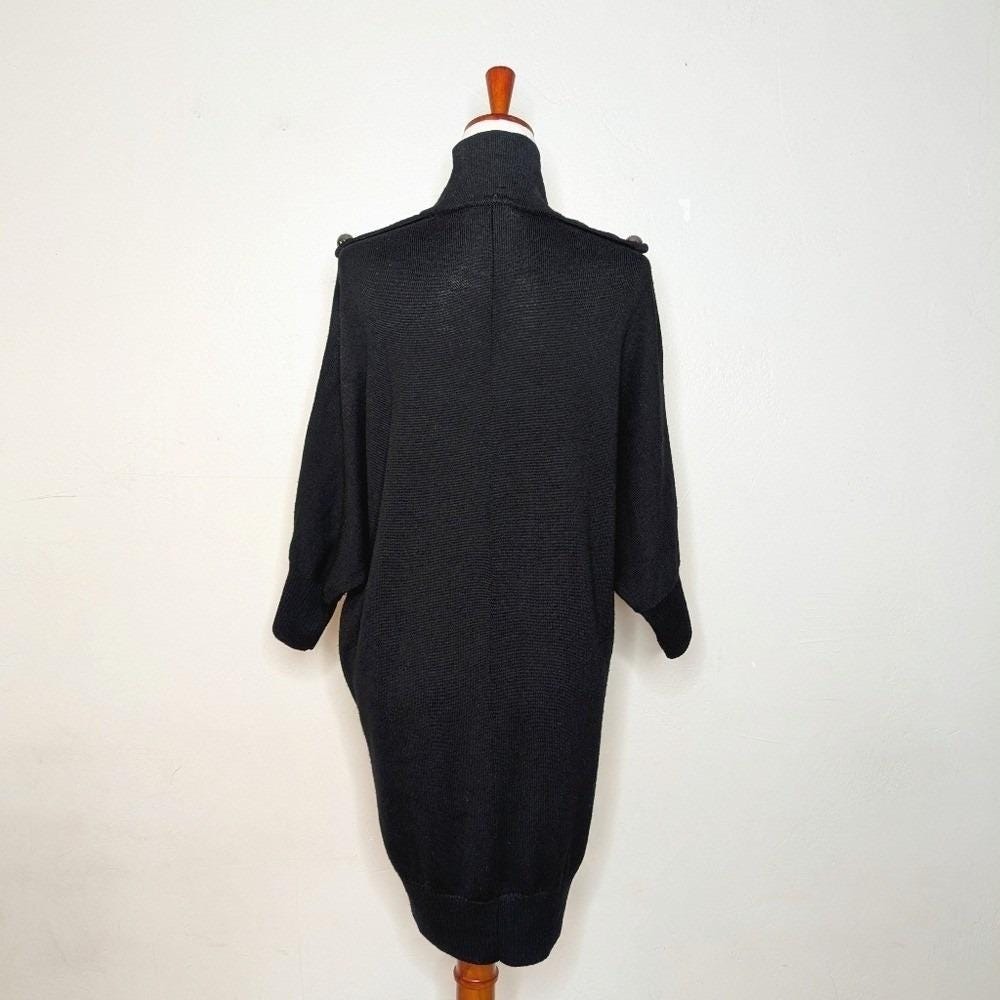 Tory Burch Black Jacinthe Black Wook Turtleneck Sweater Dress Size Medium - Picture 6 of 11